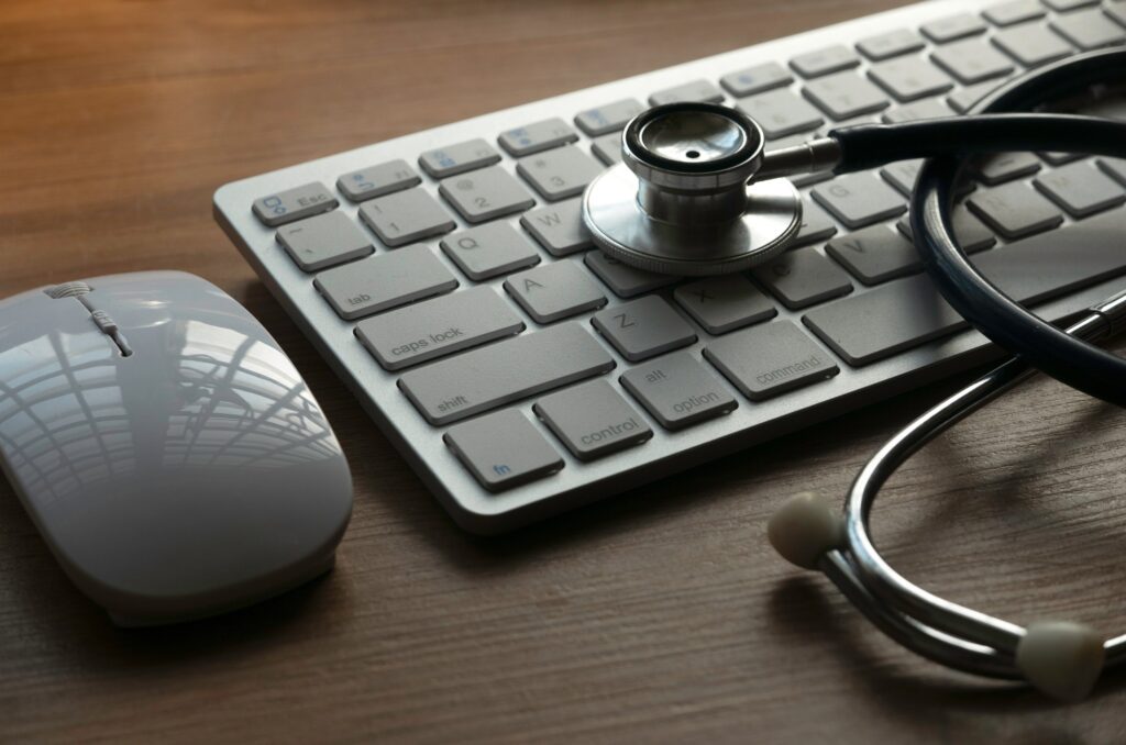 Concept of medical information technology and computer diagnostic and repair.